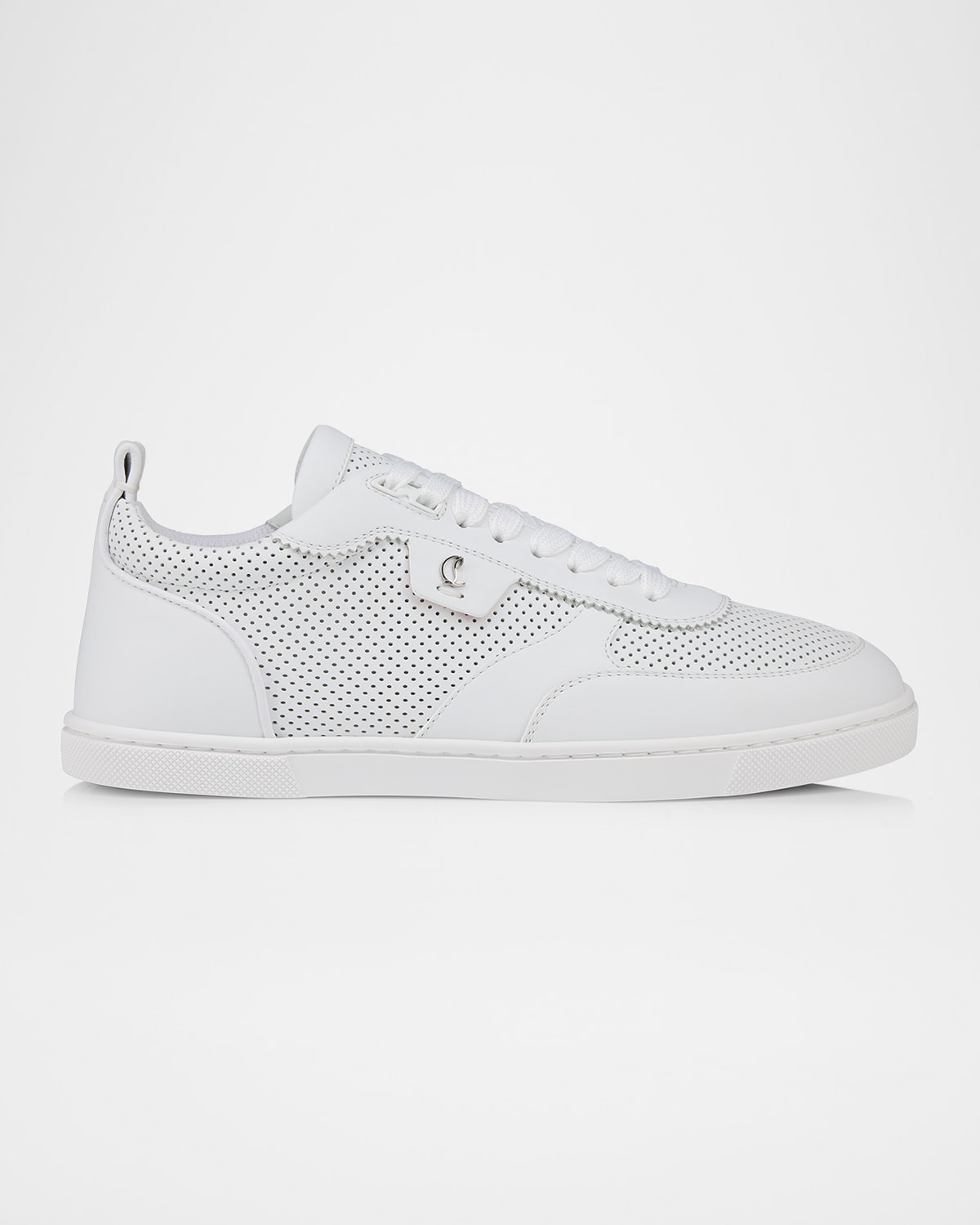 Christian Louboutin Tutti Rui Donna Perforated Red Sole Sneakers In White