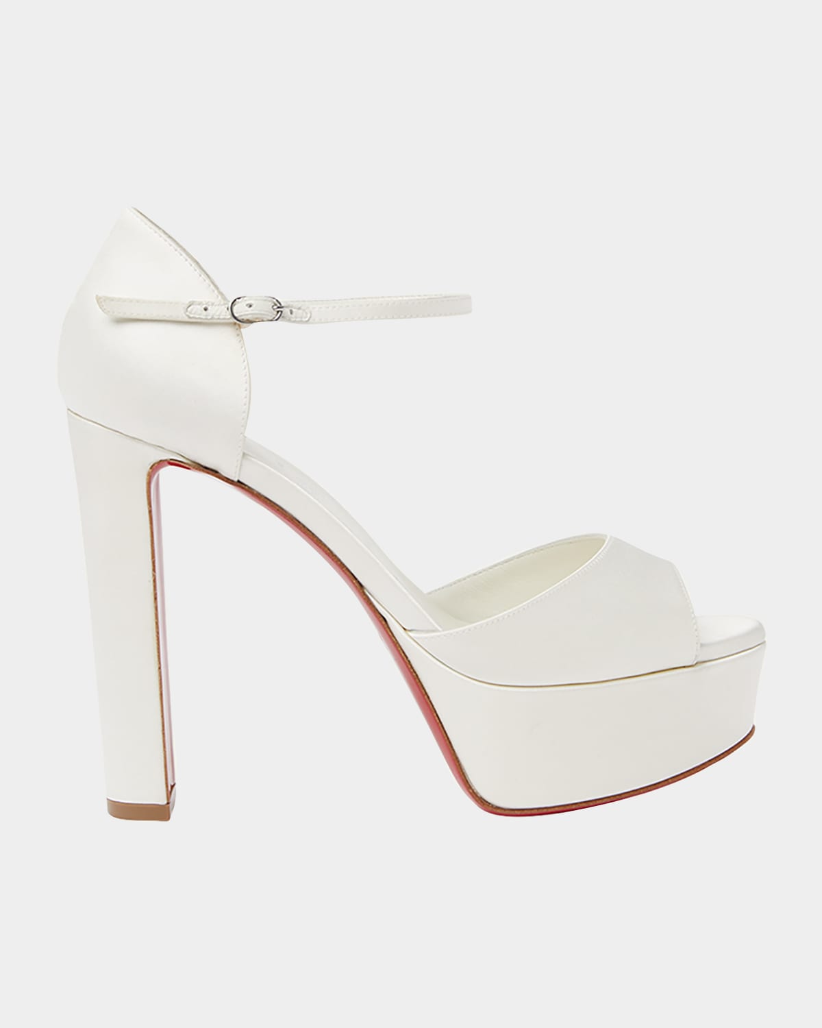 Sandaloo Silk Ankle-Strap Red Sole Platform Sandals