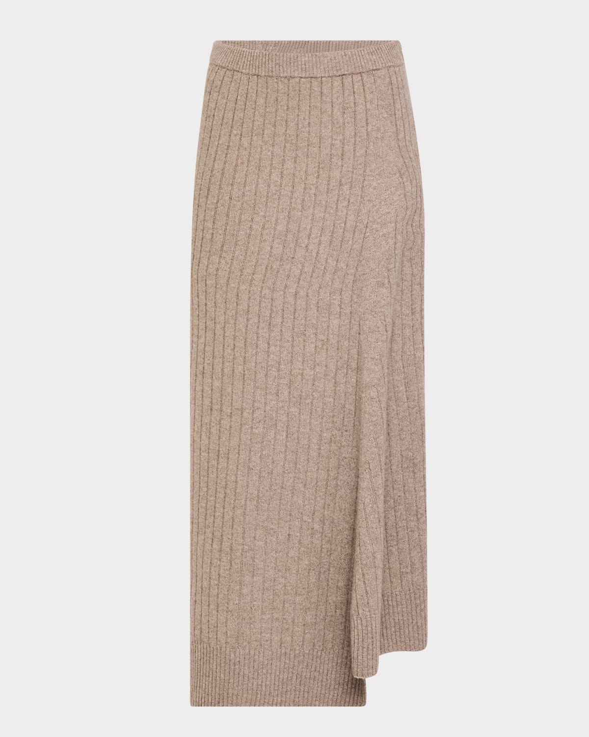 Ribbed Luxe Cashmino Midi Skirt