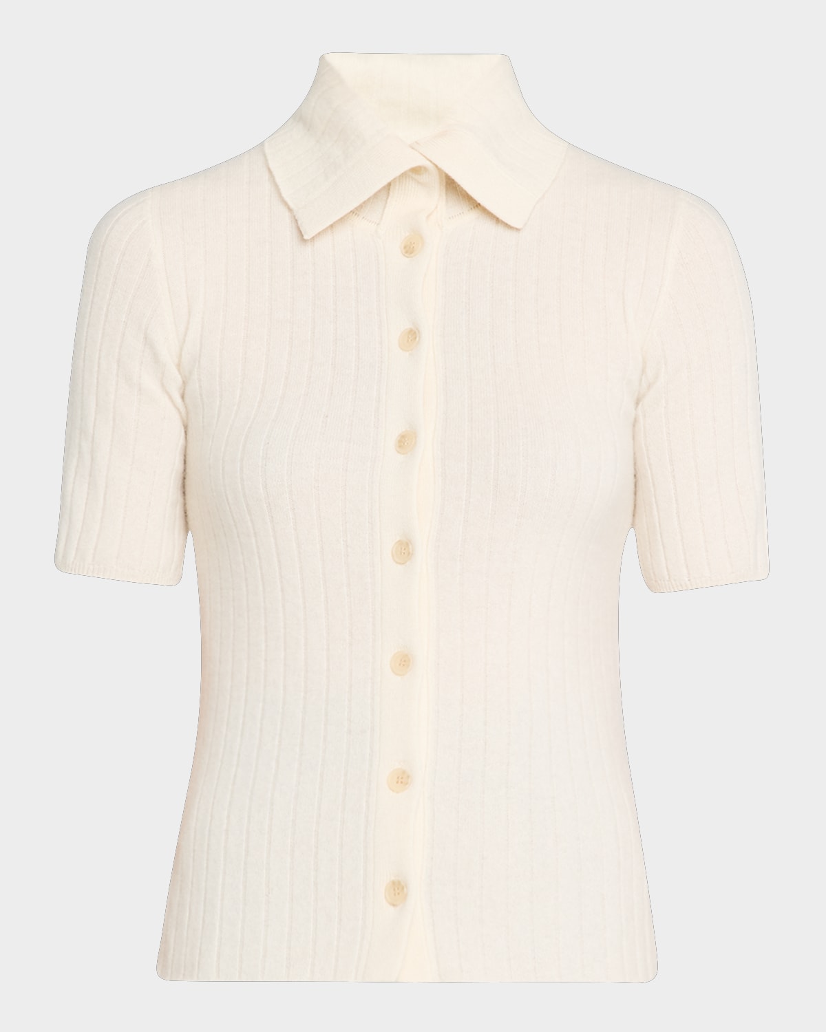 Naadam Ribbed Cashmere Button-down Sweater In White