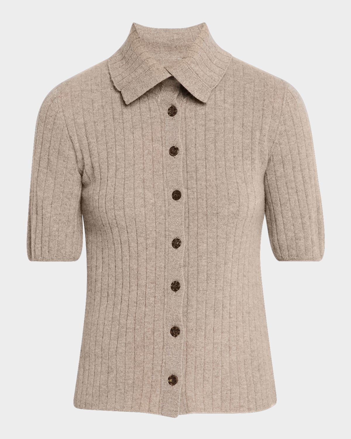NAADAM RIBBED CASHMERE BUTTON-DOWN SWEATER 