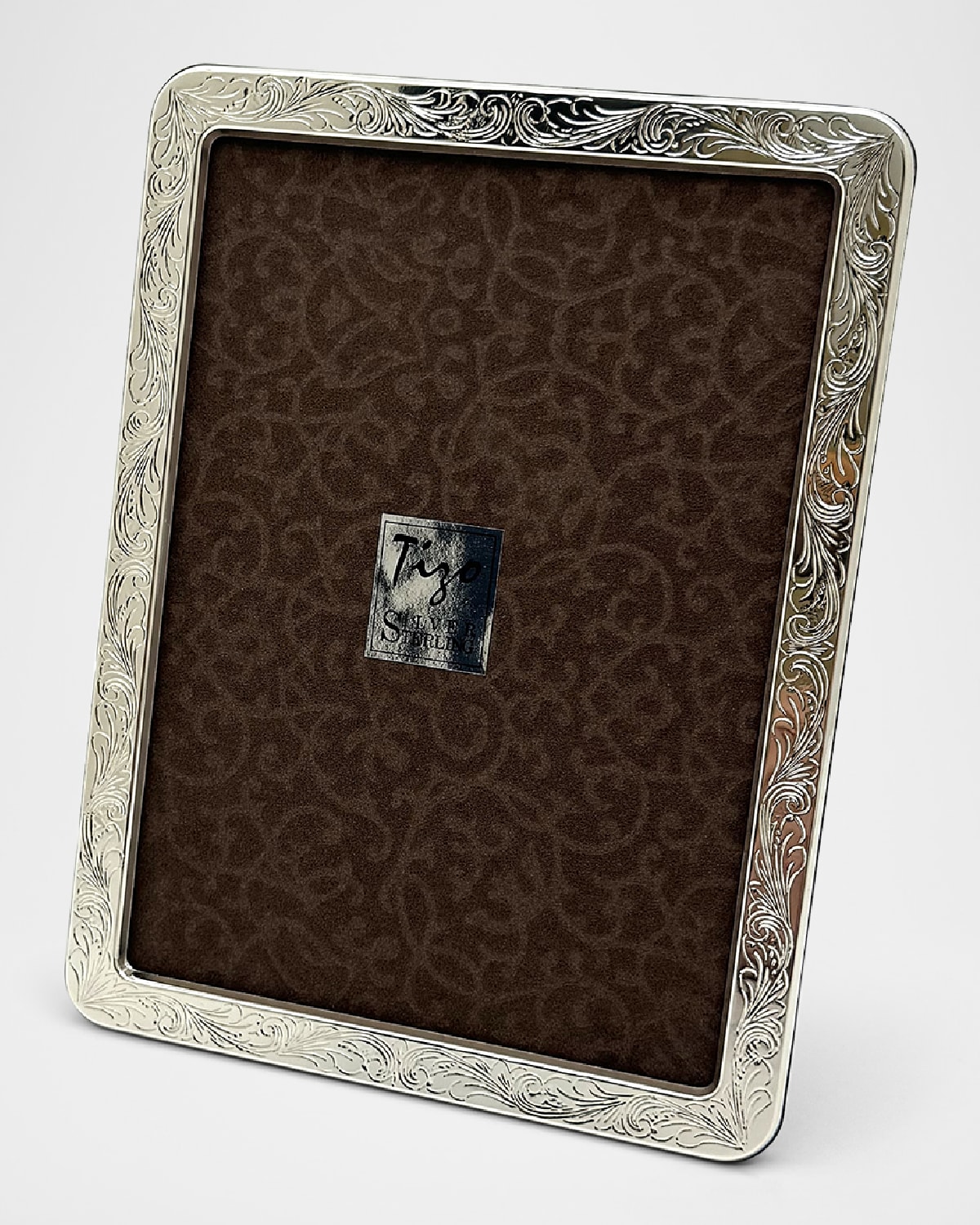 Tizo Sterling Silver Luxe Engraved Frame In Silver