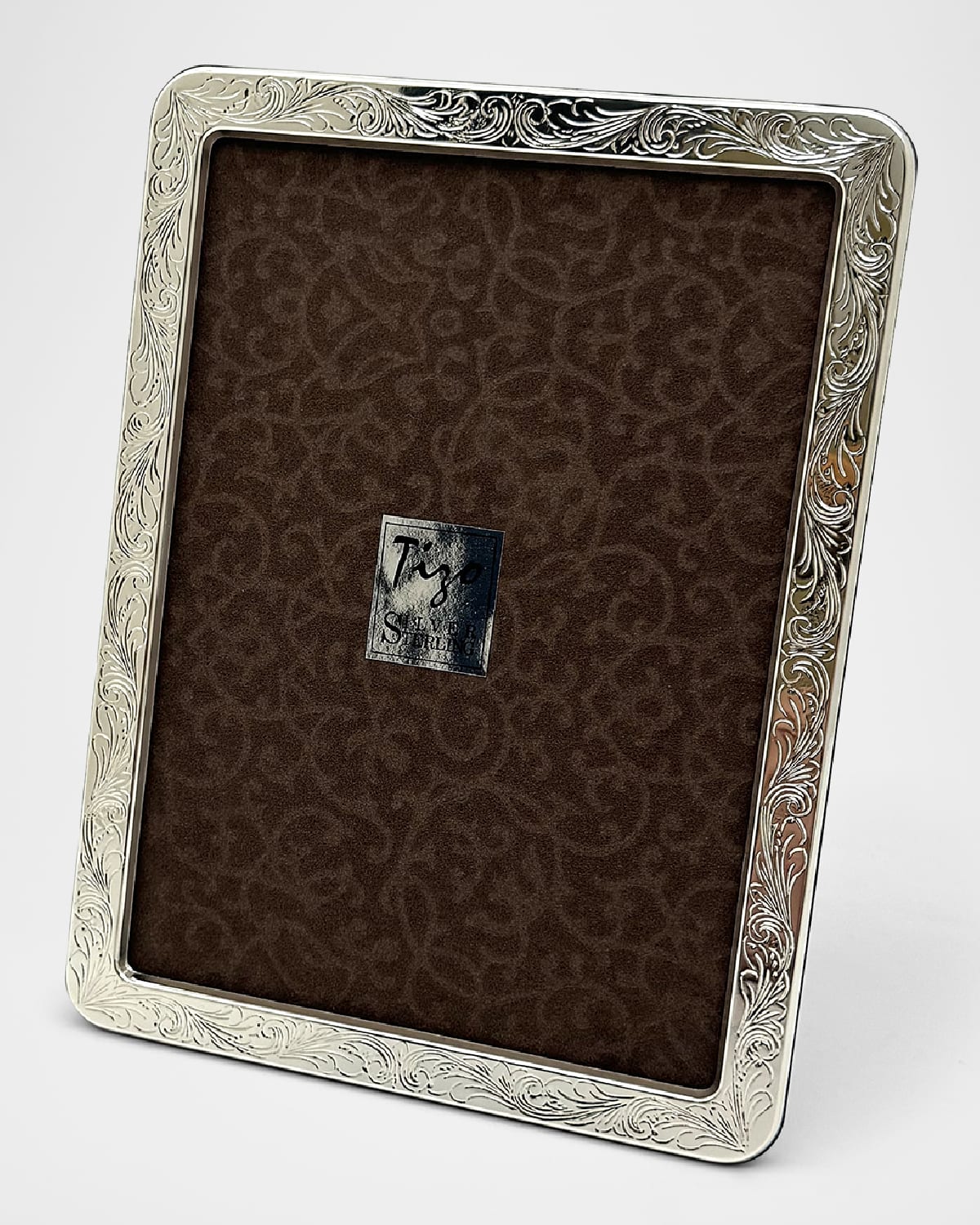 Tizo Sterling Rounded Engraved Frame, 5" X 7" In Silver