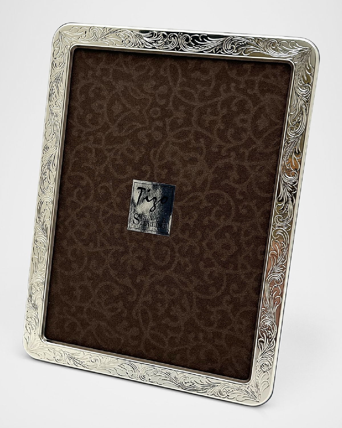 Tizo Sterling Rounded Engraved Frame, 8" X 10" In Silver