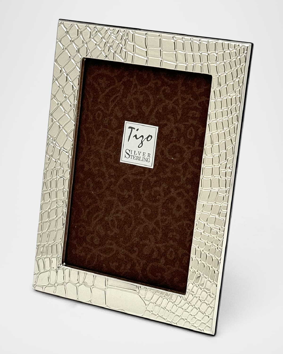 Tizo Sterling Crocodile Frame, 4" X 6" In Silver
