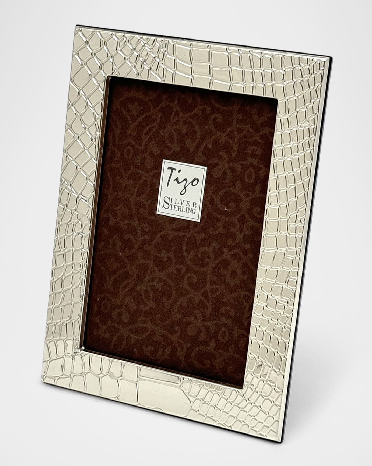 Tizo Sterling Crocodile Frame, 5" X 7" In Silver