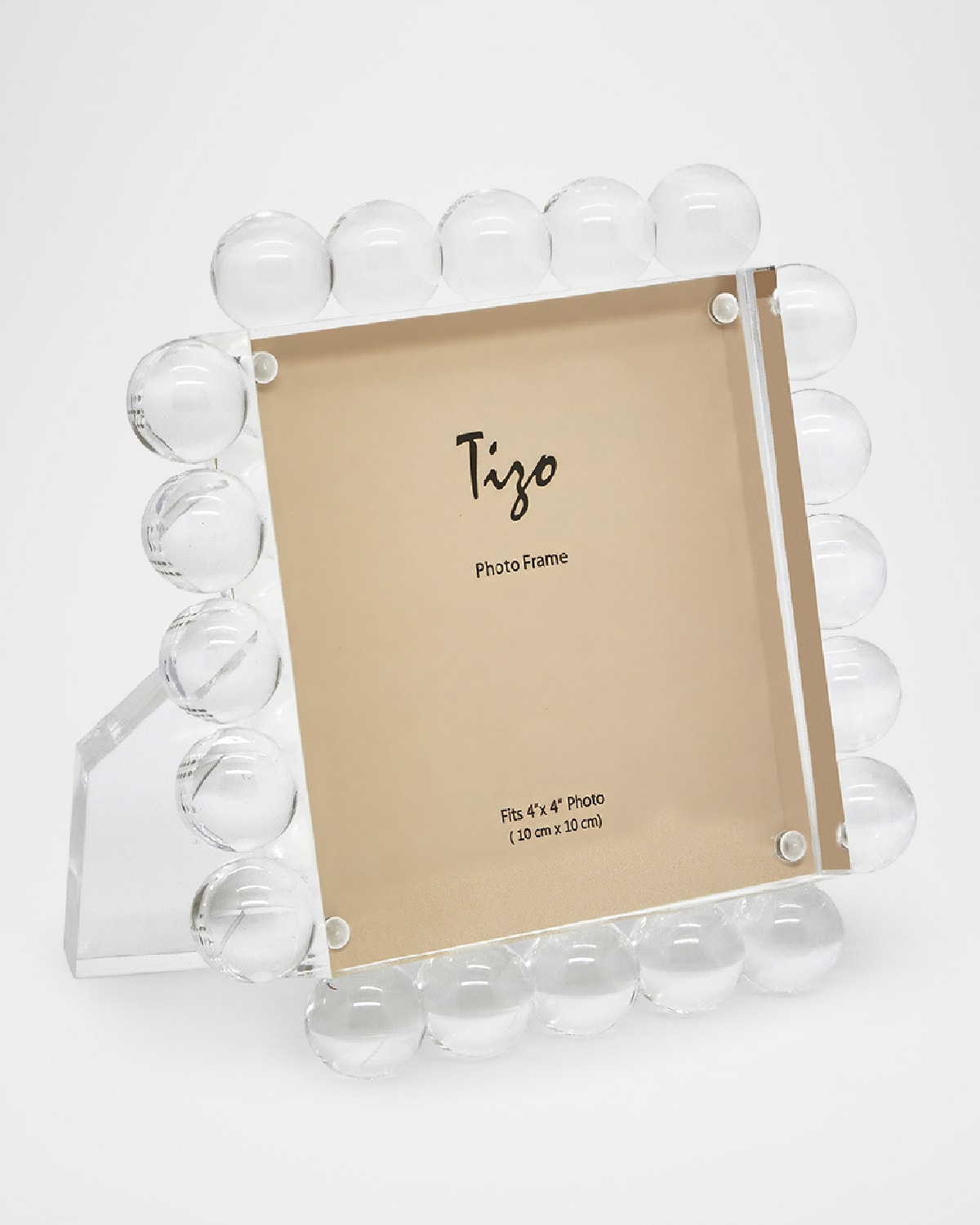 Tizo Lucite Small Square Frame With Bubbles In Clear