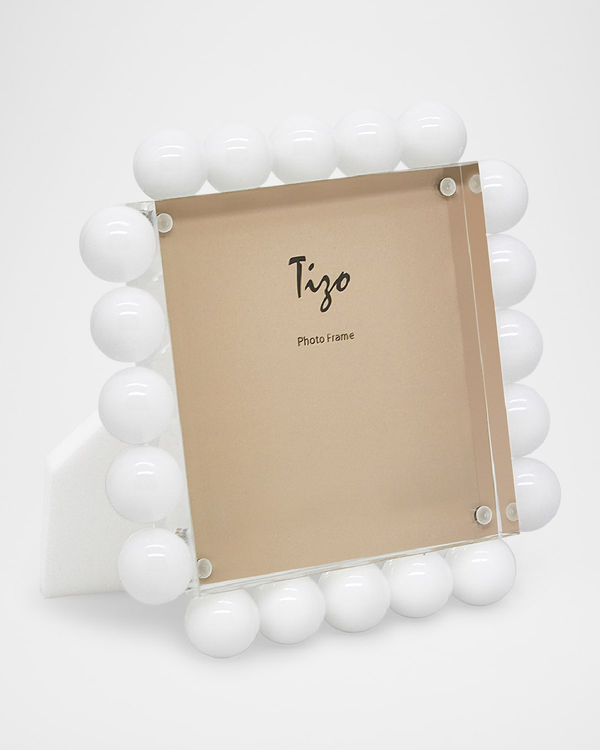 Tizo Lucite Small Square Frame With Bubbles In White
