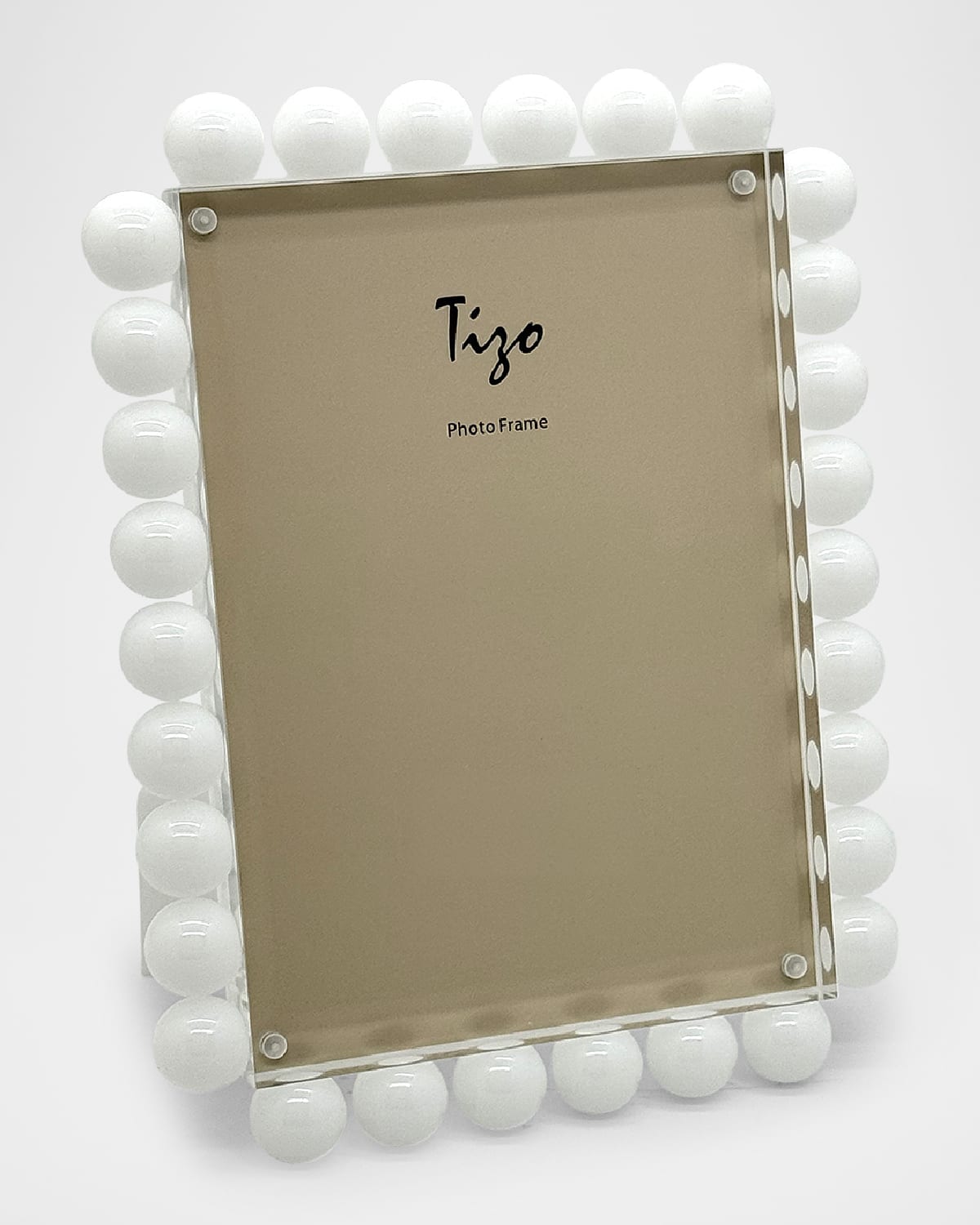 Tizo Lucite Large Frame With Bubbles In White