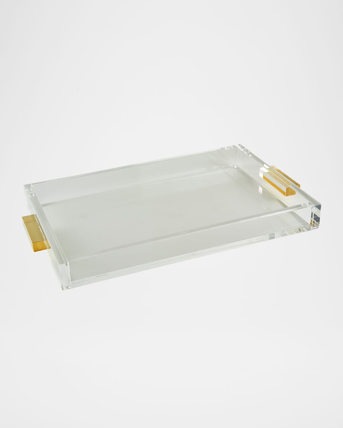 Tizo Clear Lucite Tray With Handles In Gold