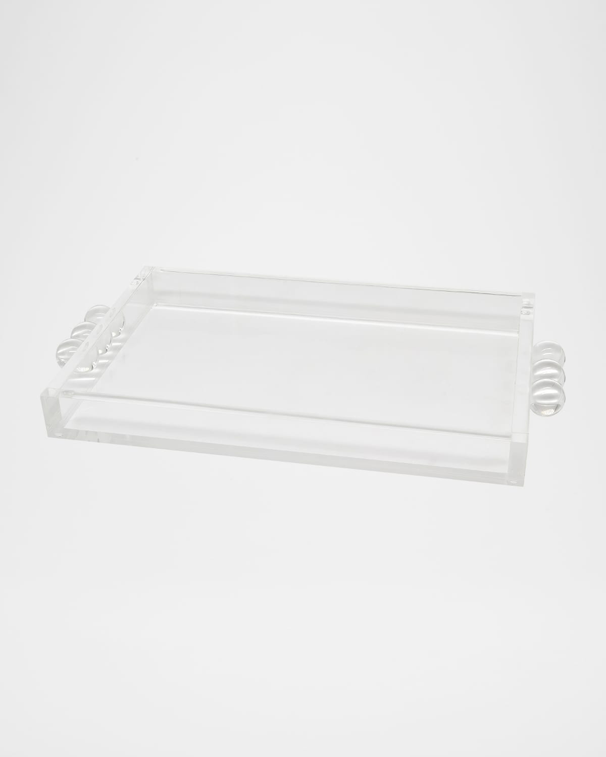 Tizo Clear Lucite Tray With Bubble Handles In Clear