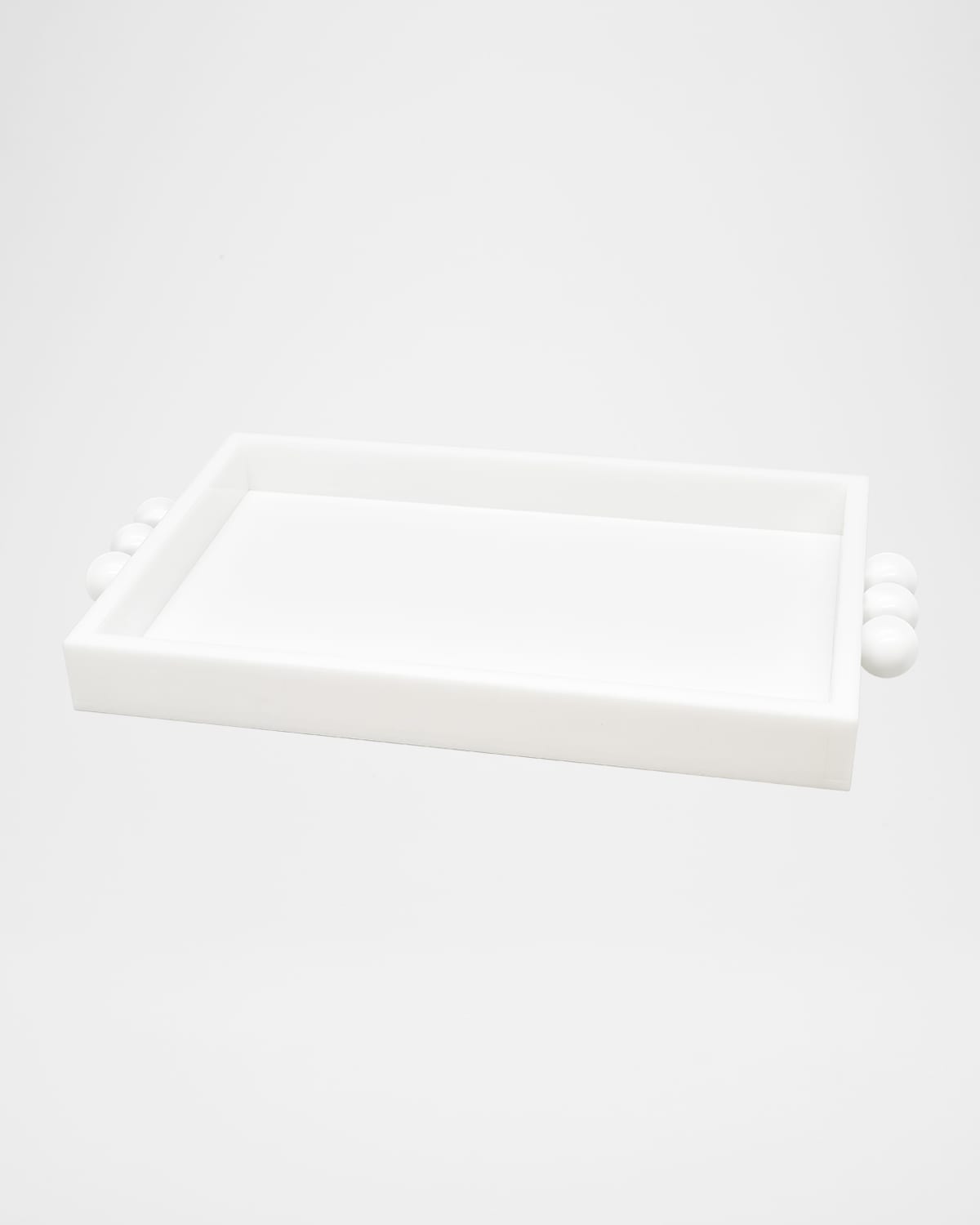 Tizo White Lucite Tray With Bubble Handles In White