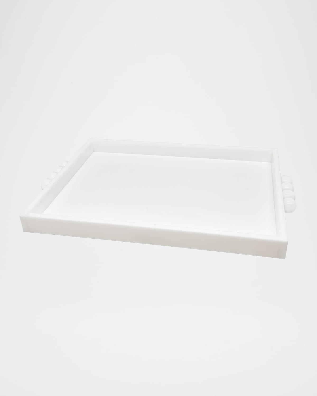 Tizo White Lucite Tray With Bubble Handles In White