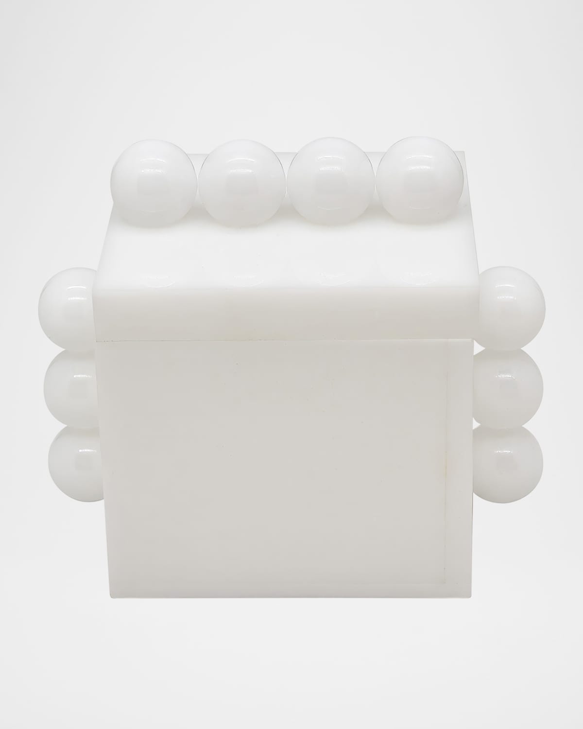 Tizo Lucite Bubble Design Box With Lid In White
