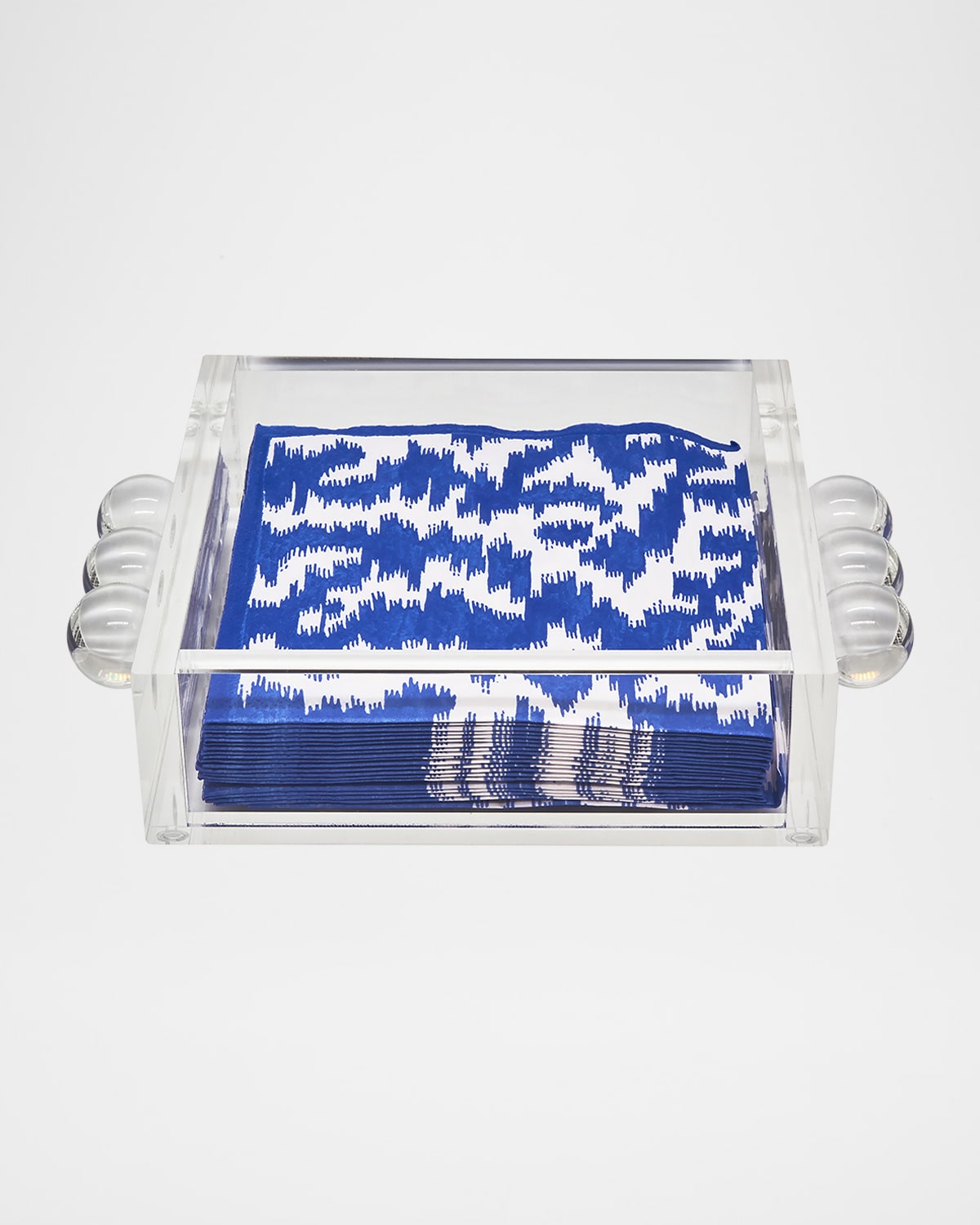 Tizo Clear Lucite Cocktail Napkin Tray With Bubbles In Clear
