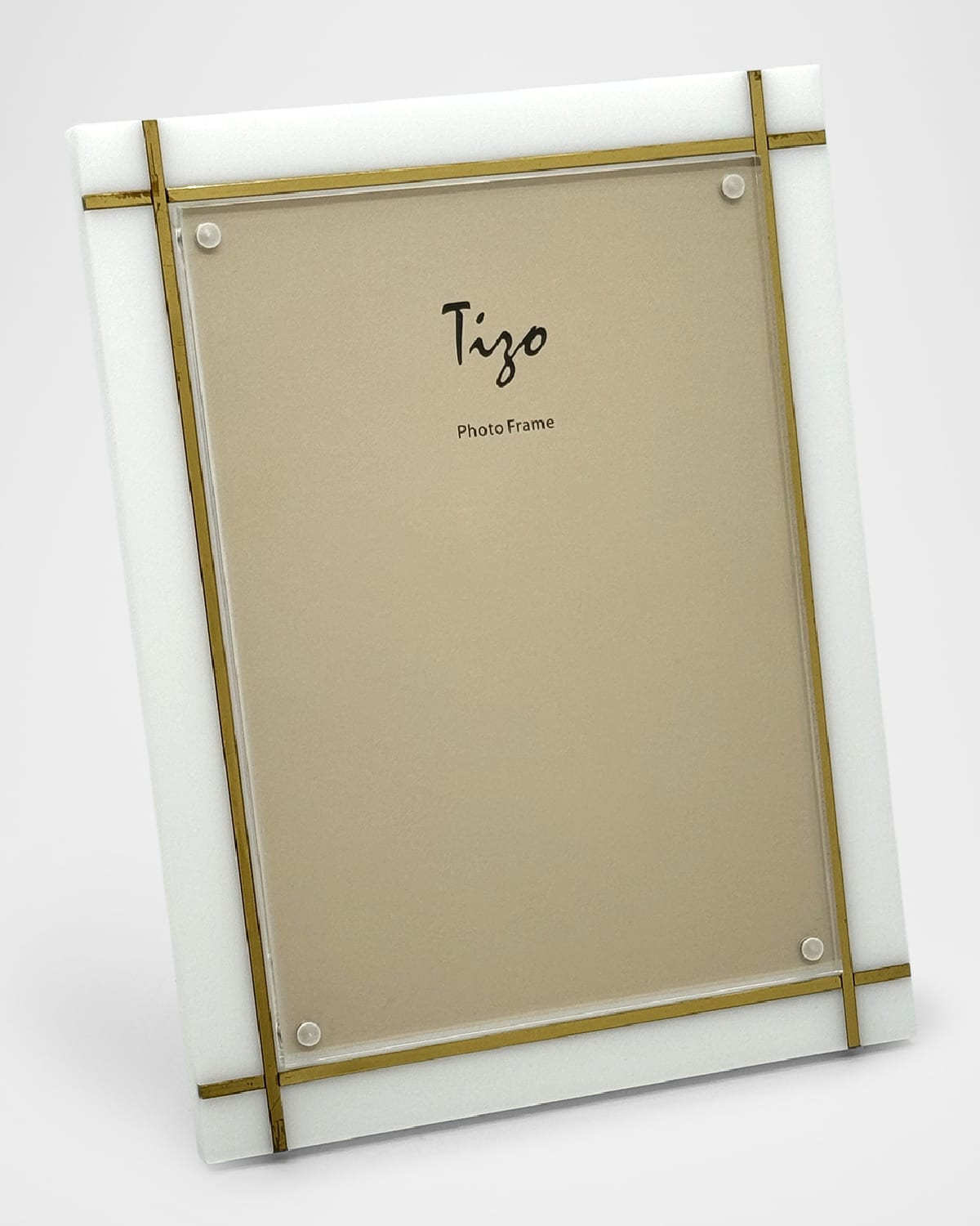 Tizo Lucite Inlay Frame, 4" X 6" In White/gold