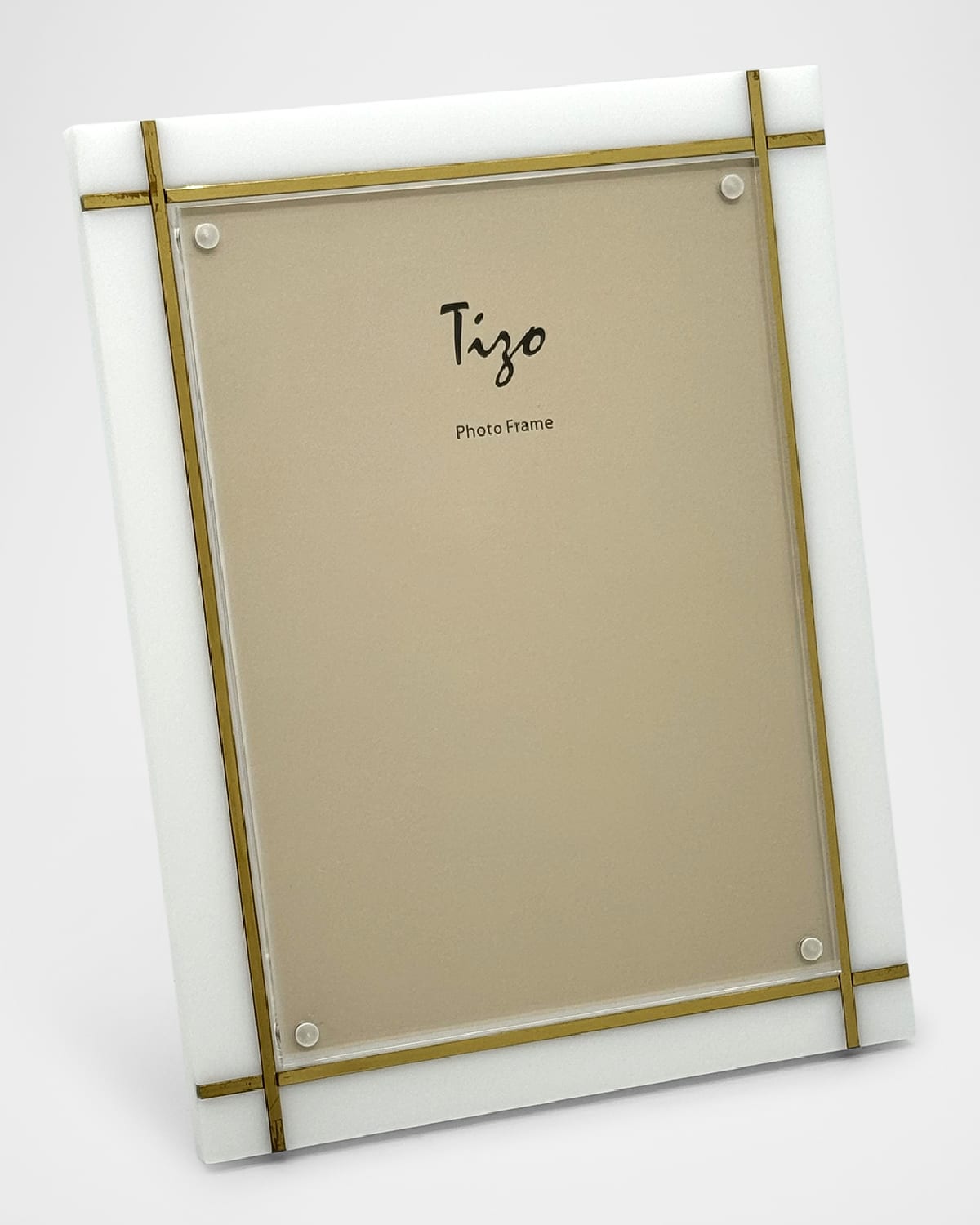 Tizo Lucite Frame With Gold Inlay In White/gold