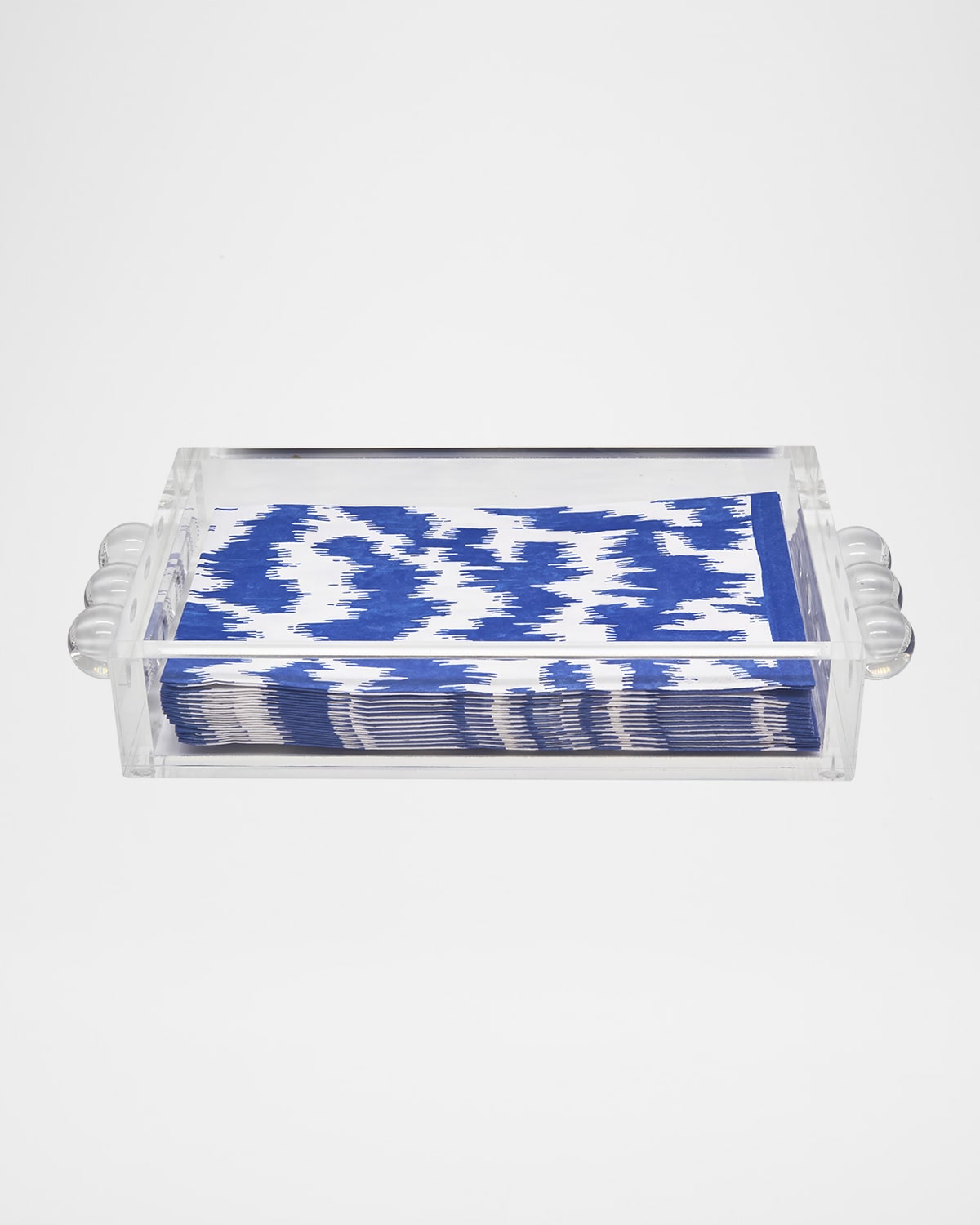 Tizo Lucite Guest Towel Holder Tray With Bubble Handles In Clear