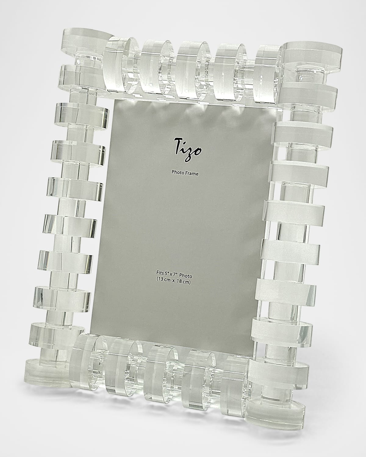 Tizo Clear Rings Crystal Glass 5 X 7 Picture Frame In Clear