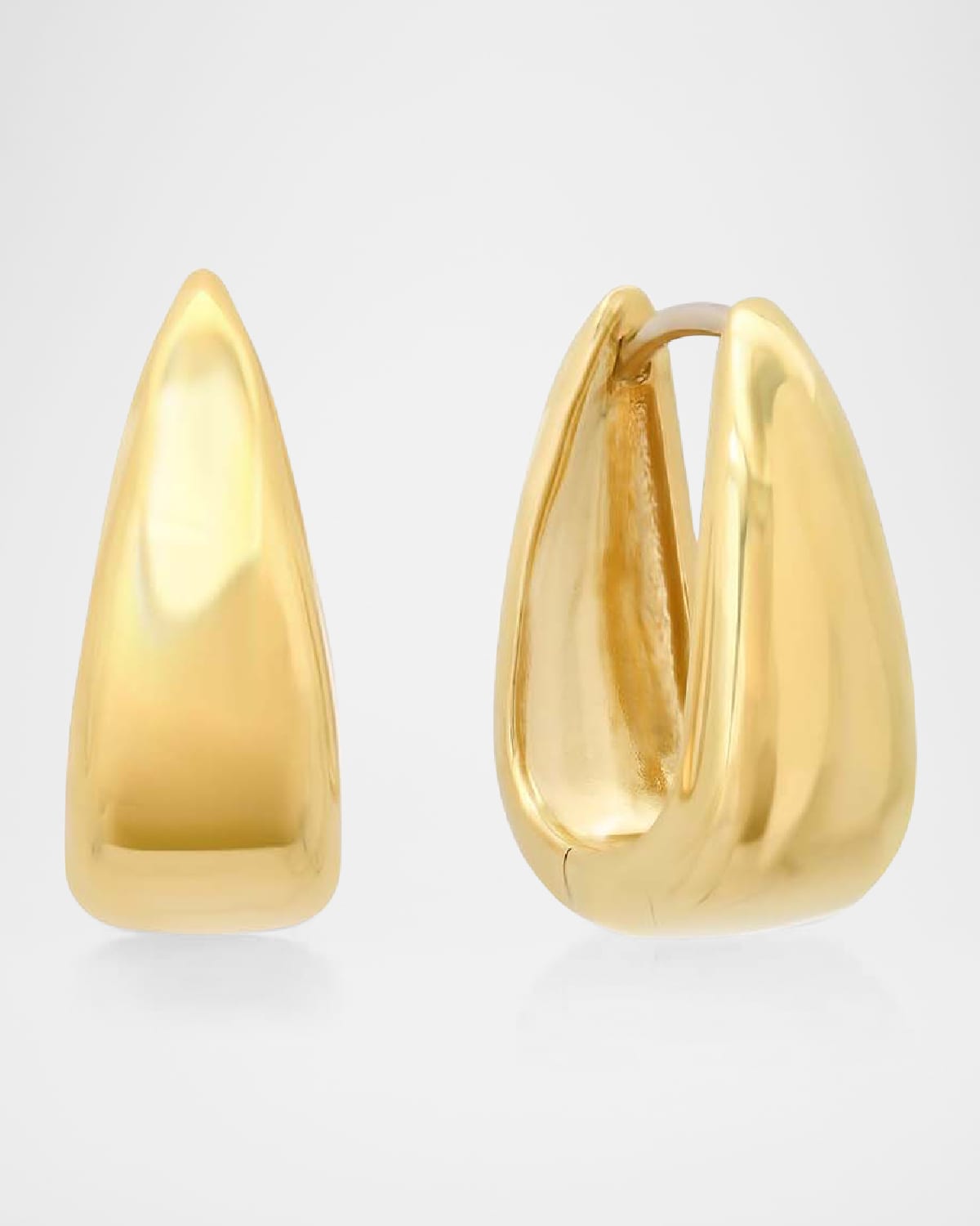 18K Yellow Gold Mini Elongated Teardrop Huggie Earrings