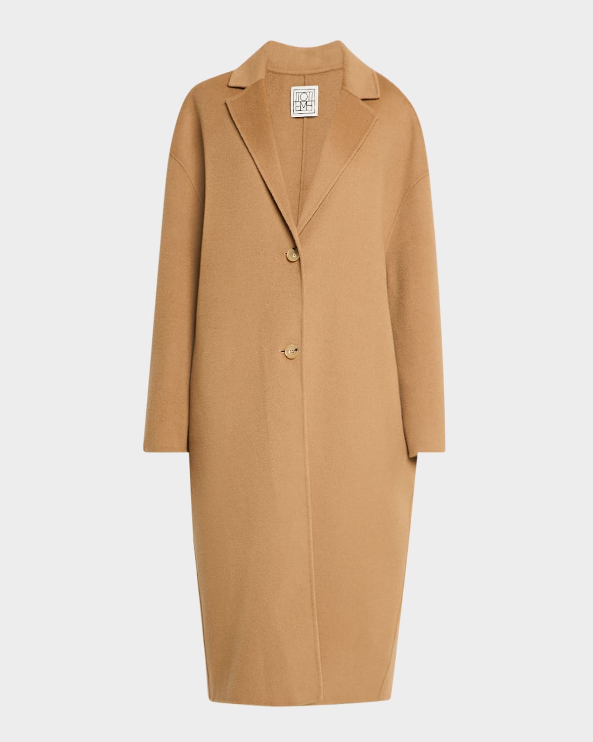 Totême Toteme Double Face Wool Cocoon Coat In Medium Brown