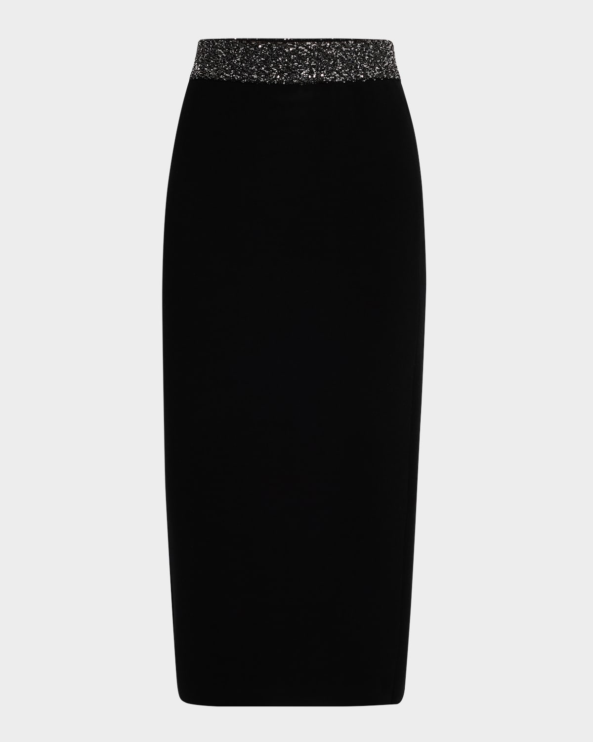 A.l.c Jane Embellished Knit Midi Skirt In Blacksilv