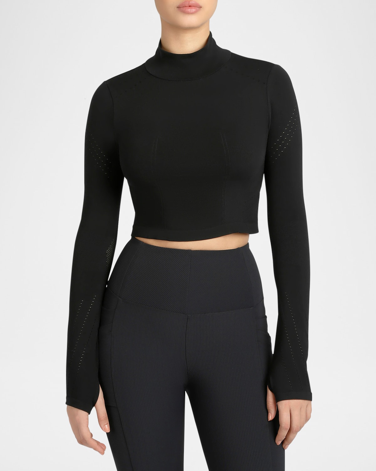 Seamless Mock-Neck Crop Top