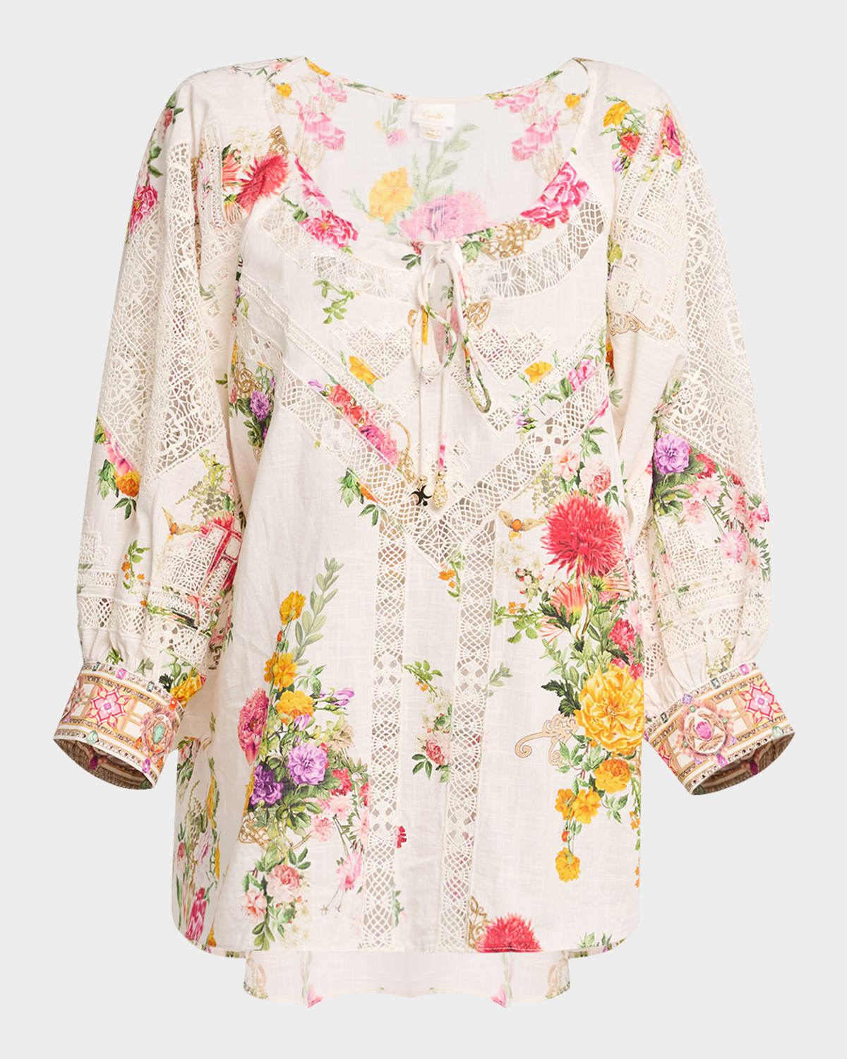 Egyptian Rose Raglan-Sleeve Blouse