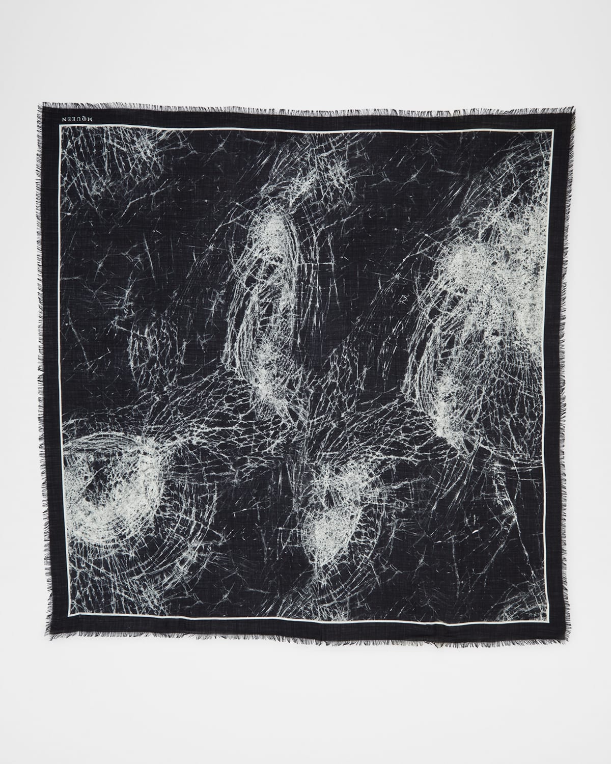 Smashed Glass-Print Silk Shawl