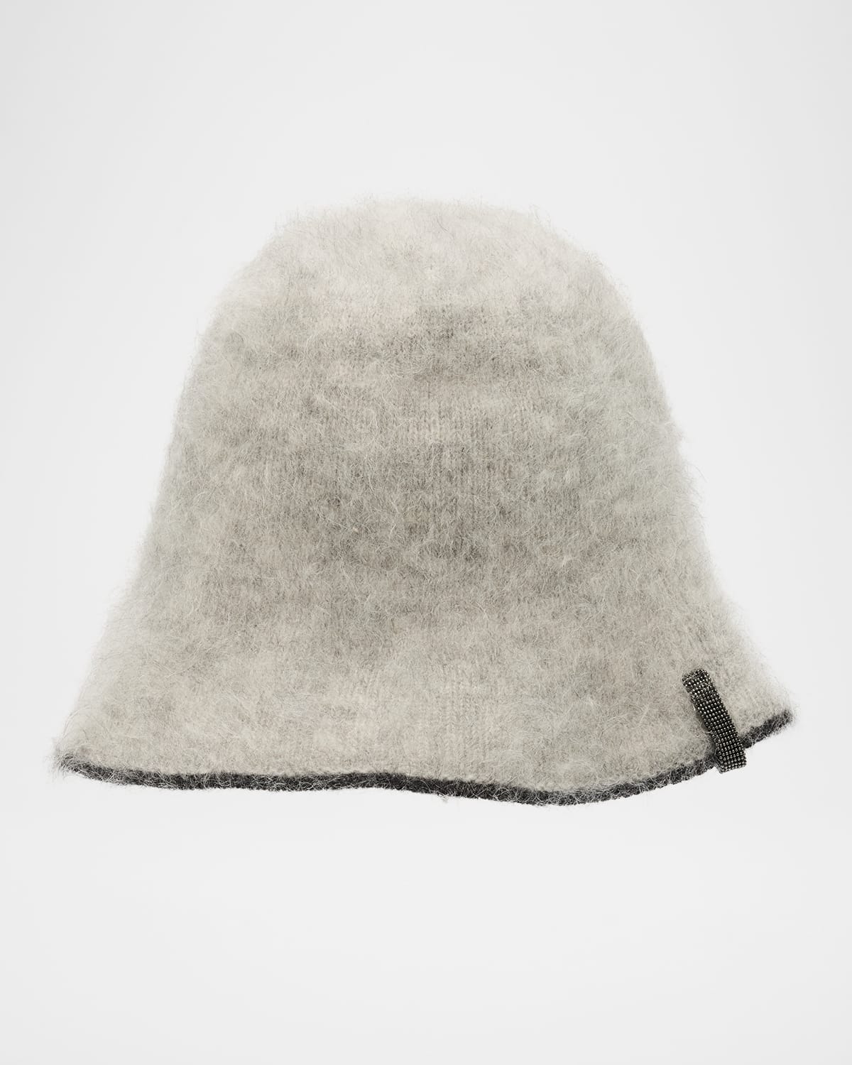 Brunello Cucinelli Fuzzy Knit Bucket Hat In Ciy86 Light Grey