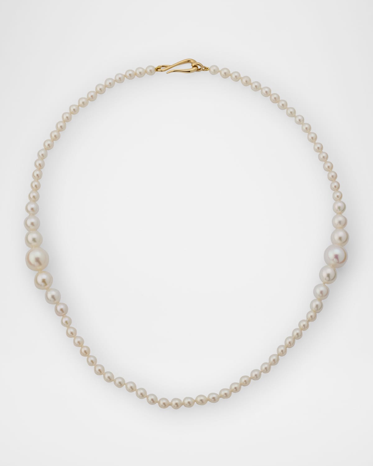 14K Yellow Gold Graduated Freshwater Pearl Necklace, 4-9mm