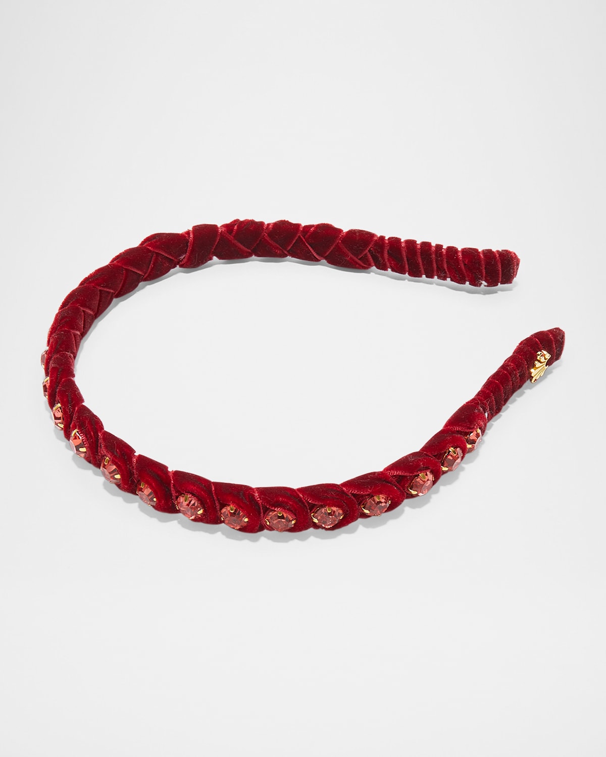 Lele Sadoughi Crystal Velvet Slim Headband In Merlot