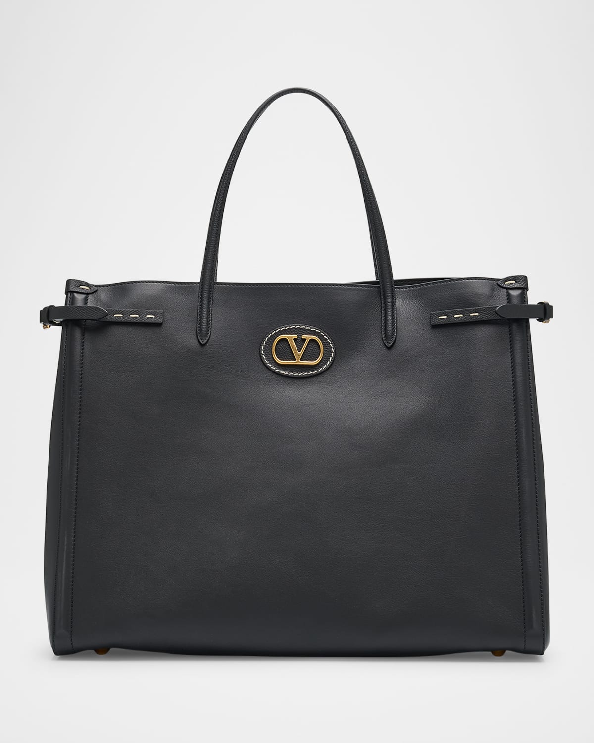 Valentino Mens Antibes Vlogo Signature Large Grained-leather Tote Bag Nero In Black