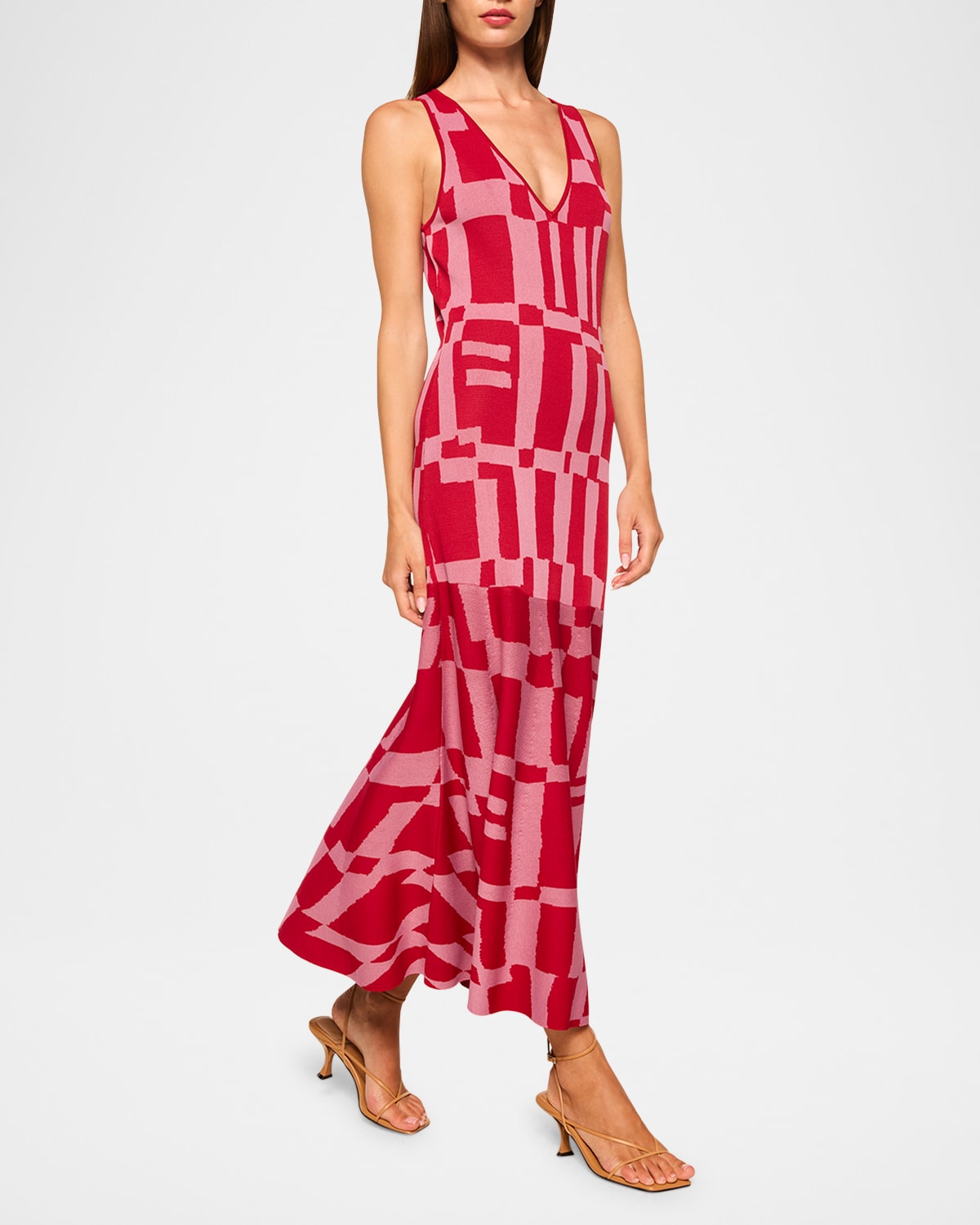 Misa Brenna Midi Dress In Pink