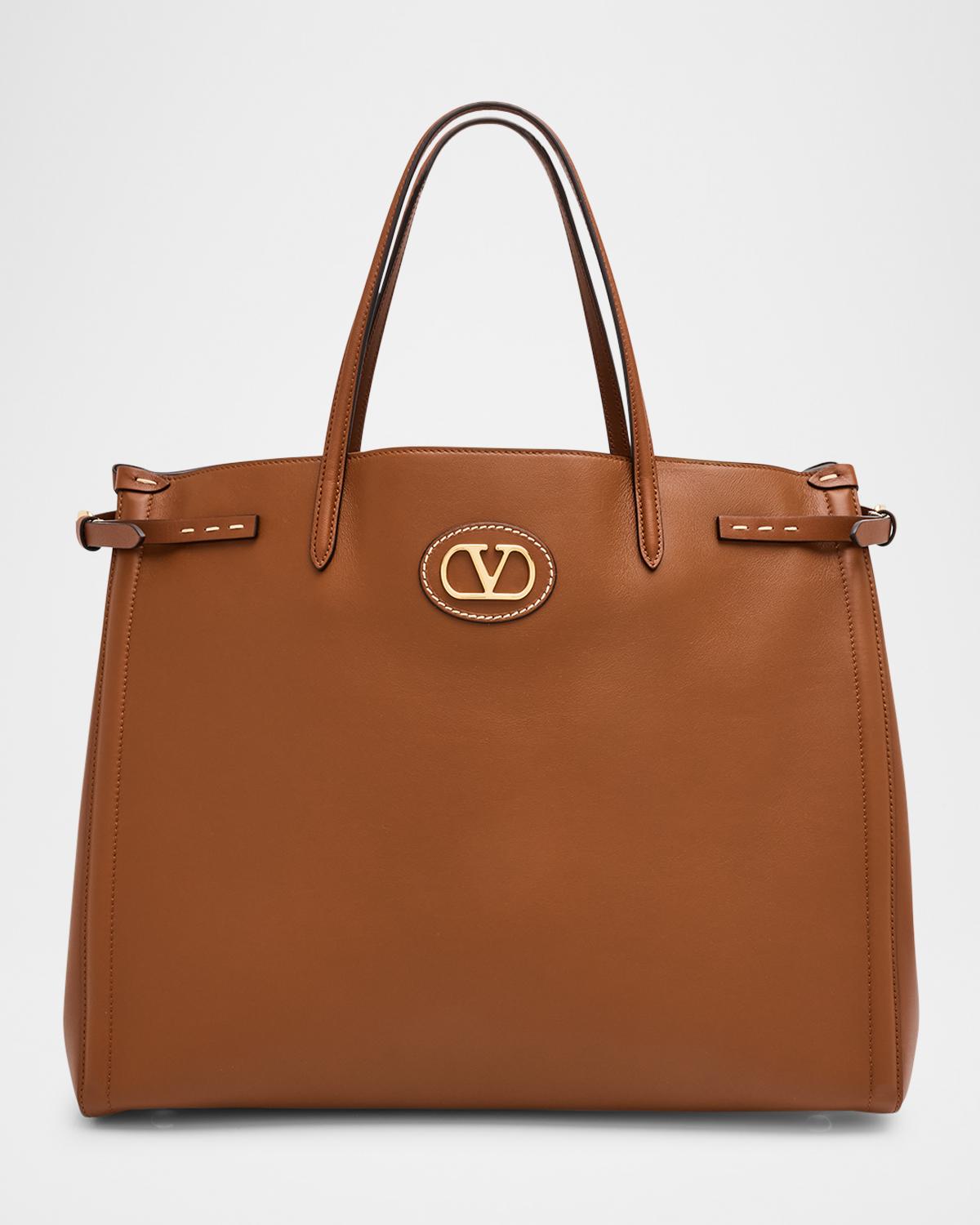 Antibes Large Napa Leather Tote Bag
