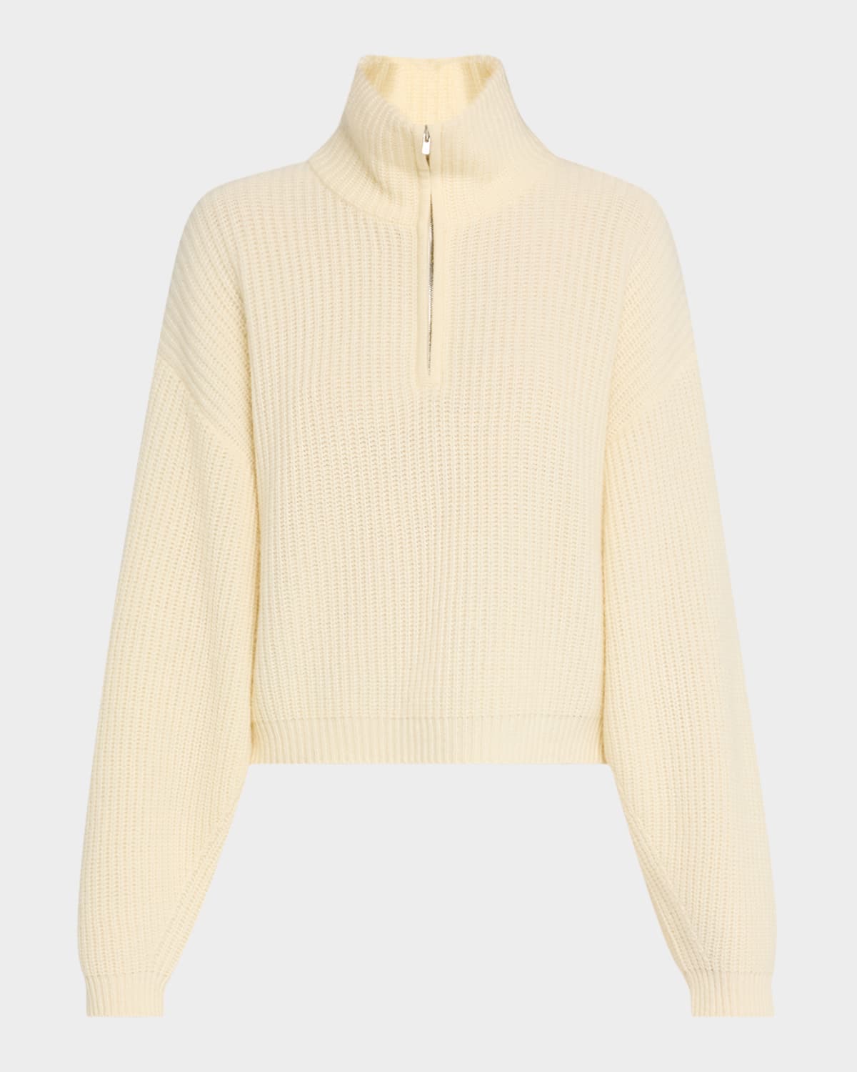 Arch4 Millie Ribbed Stand-collar Cashmere Pullover In Buttercream