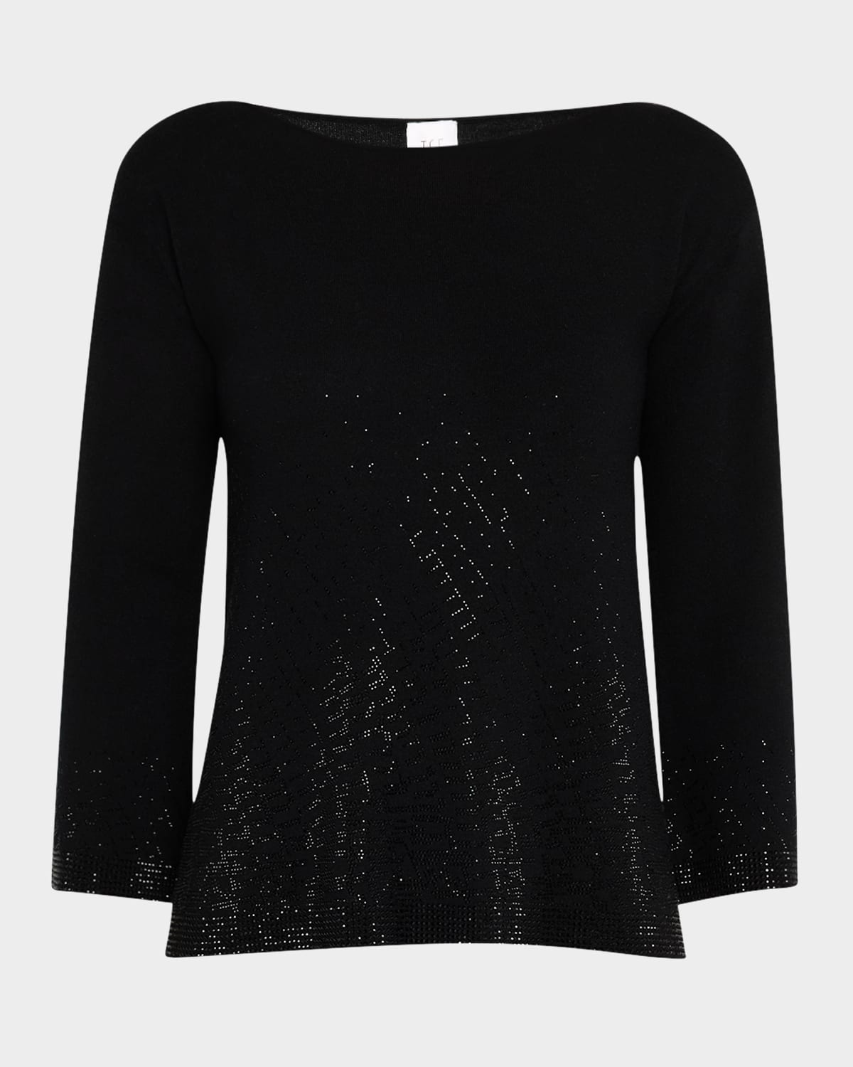Cashmere Rhinestone-Embellished Pencil Skirt
