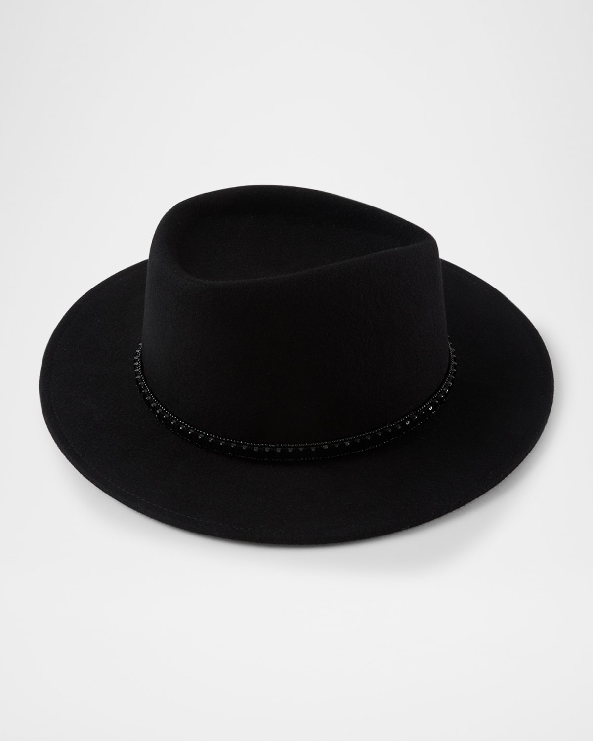 Eugenia Kim Blaine Embellished Band Wool Fedora In Black