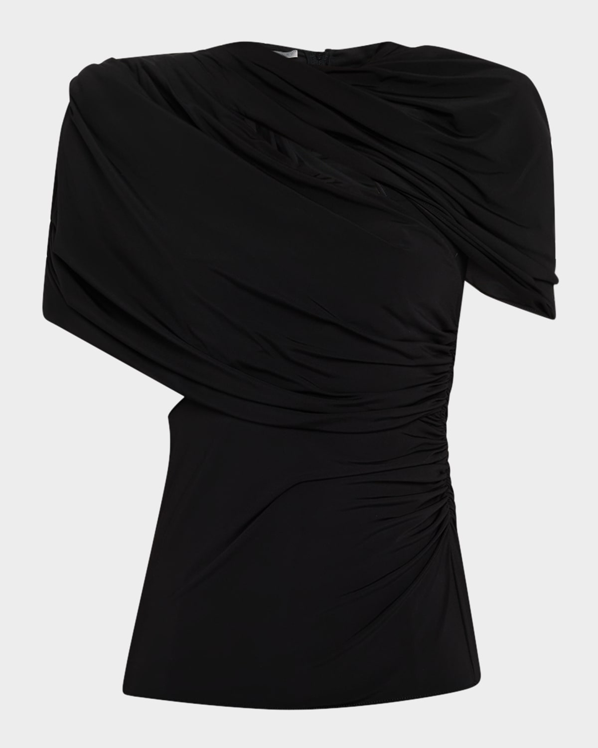 Stella Mccartney Draped Cape Top In Black