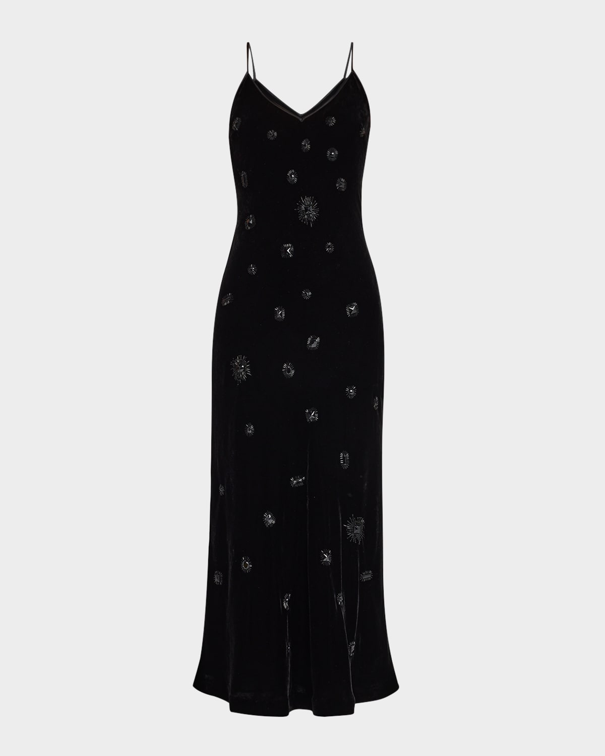 Shop La Ligne Spaghetti-strap Velvet Slip Dress In Black