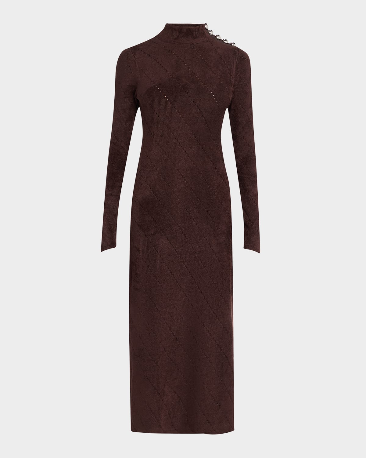 Proenza Schouler White Label Jude Chenille Turtleneck Maxi Dress In Hickory