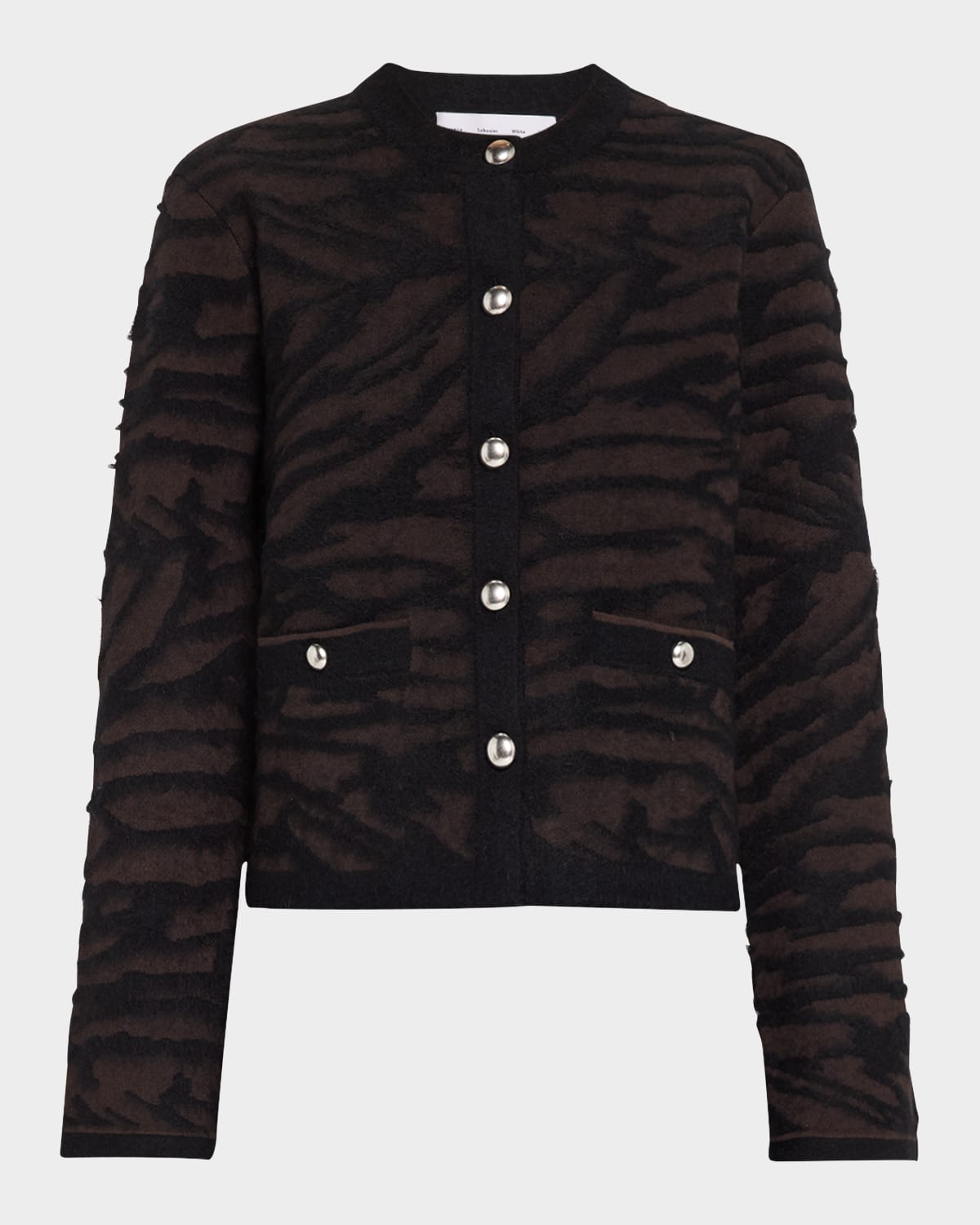 Shop Proenza Schouler White Label Josephine Brushed Knit Jacket In Hickoryblack