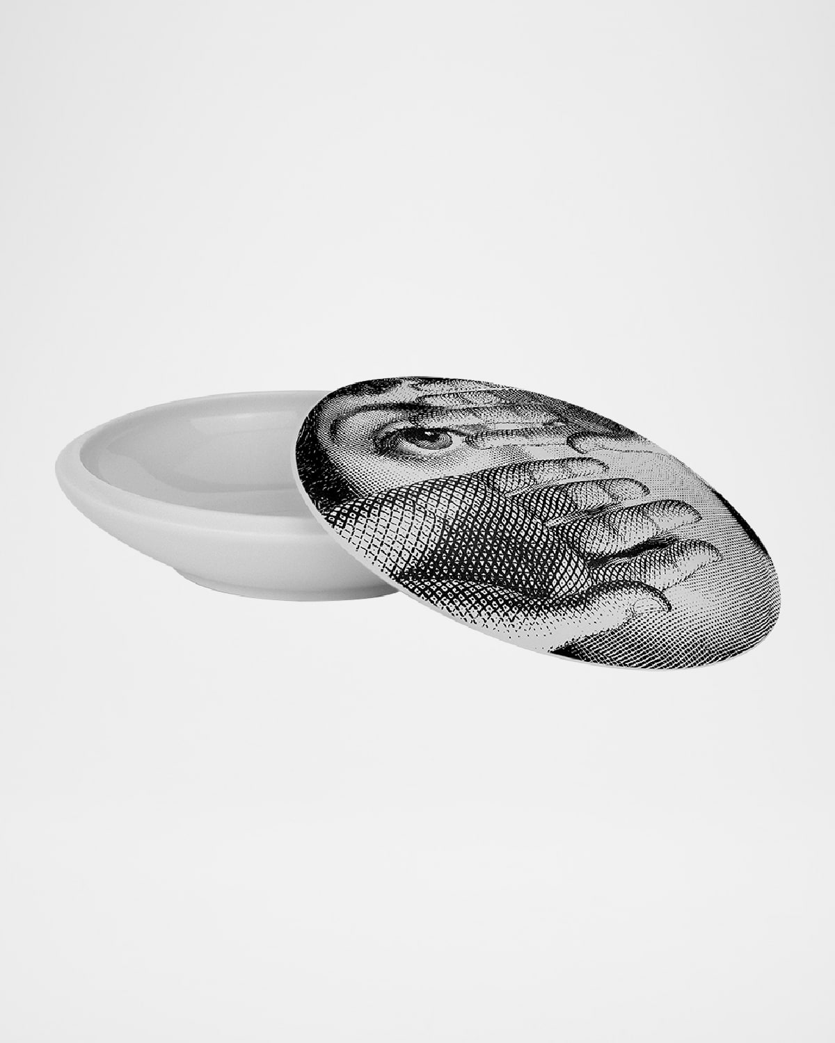 Fornasetti Tema E Variazioni No. 154 Round Box In Blackwhite