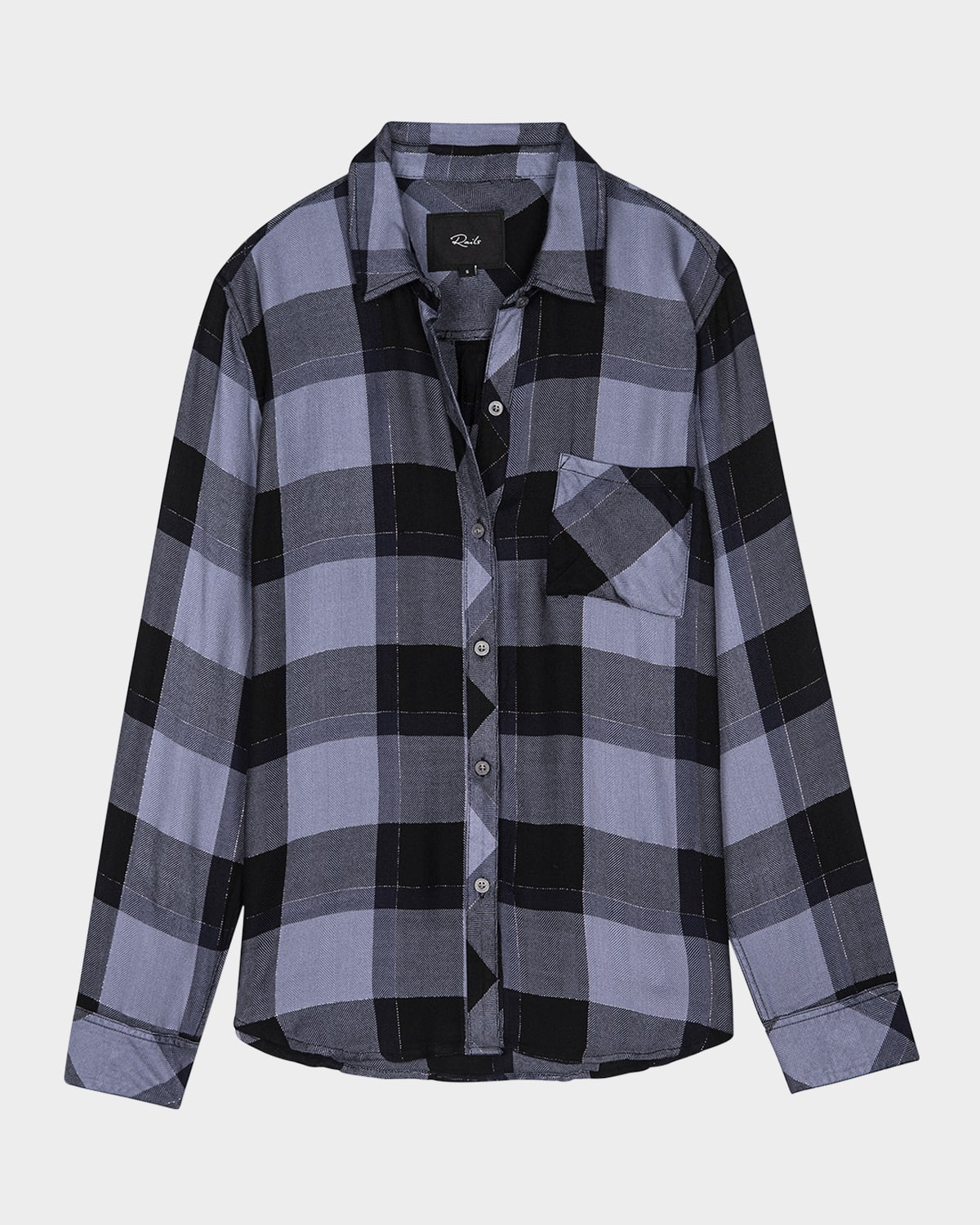Rails Hunter Plaid Button-front Shirt In Prwnkl Navy Silver