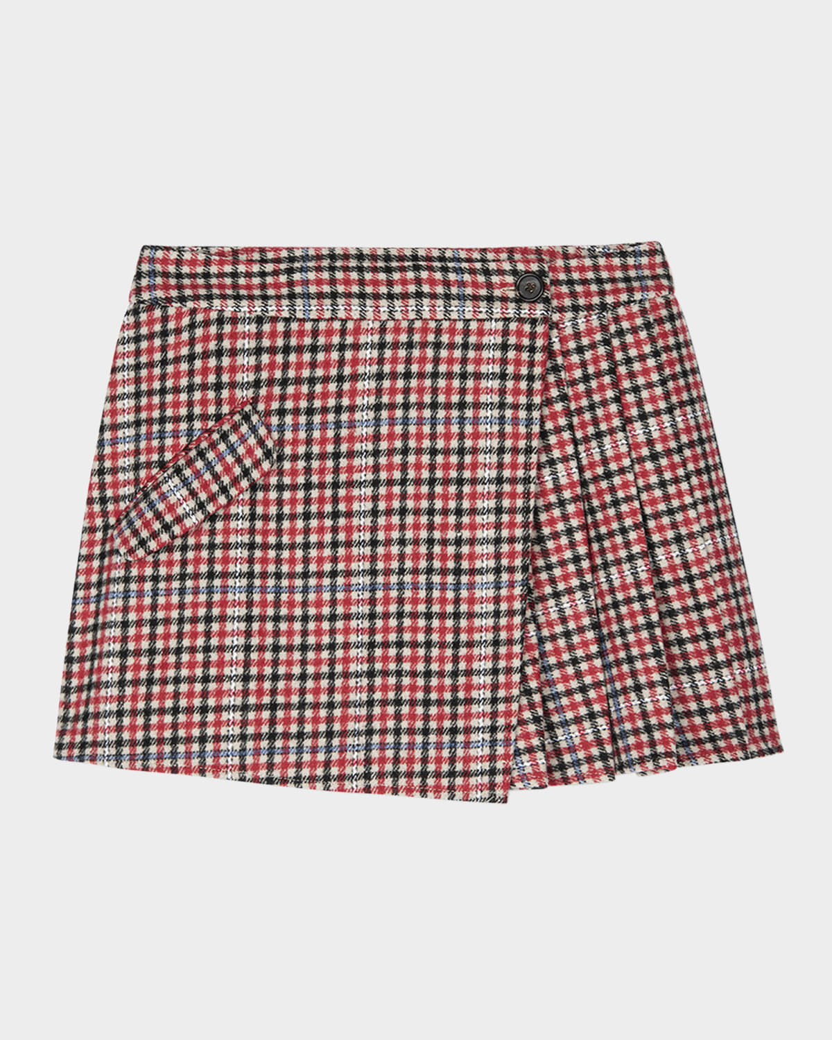 Rails Adriana Pleated Check Mini Skirt In Crimson Mini Check