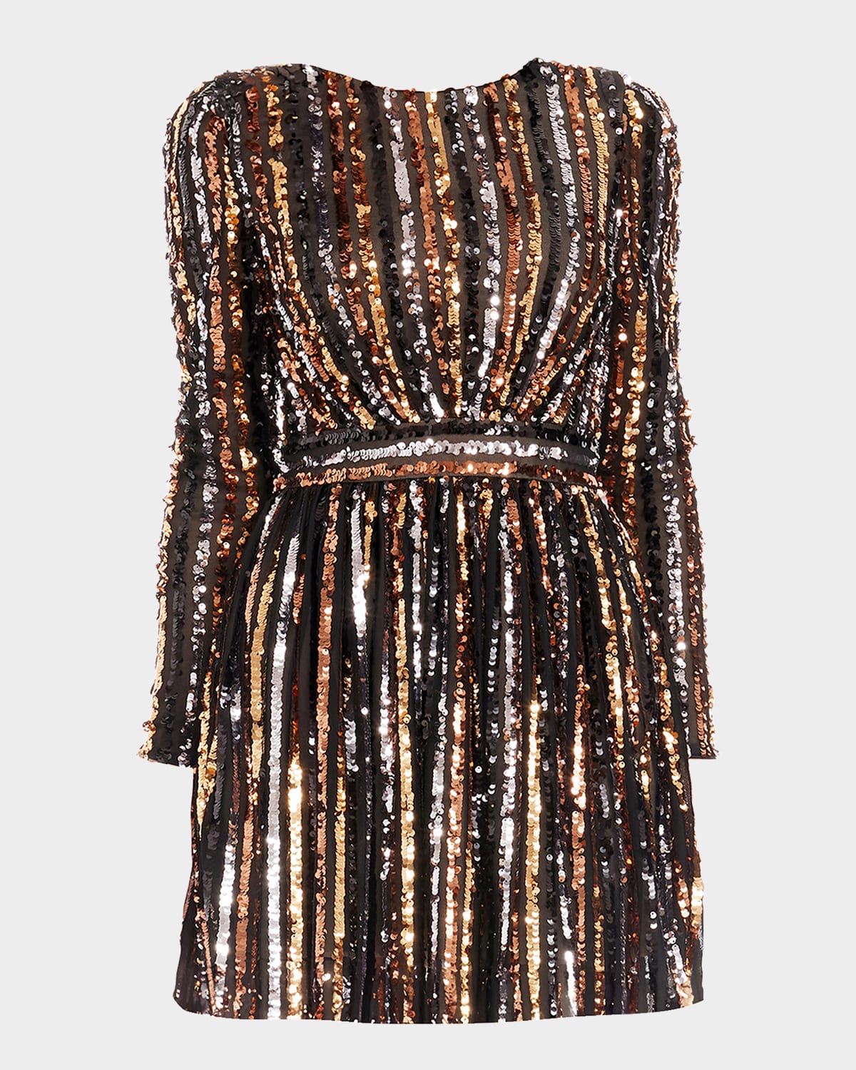 Rome Stripe Sequined Mini Dress