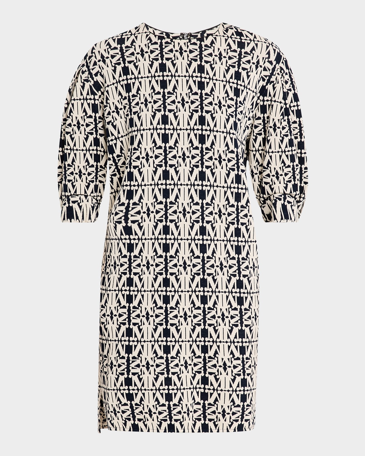 Max Mara Gustavo Mini Printed Dress In White Blue