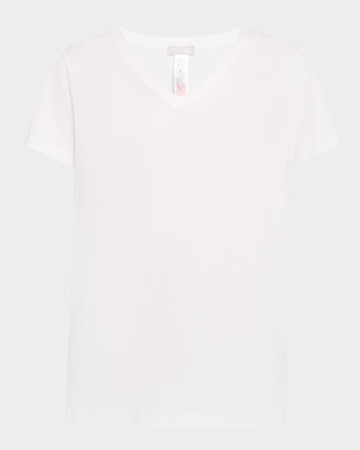 Hanro V-neck Sleep And Lounge Cotton T-shirt In White