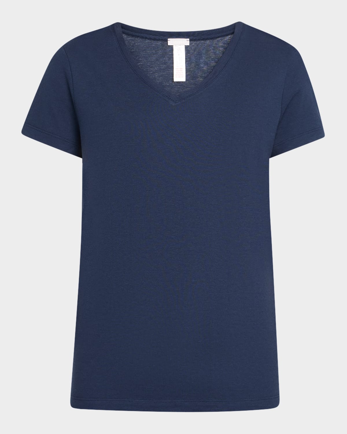 Hanro V-neck Sleep And Lounge Cotton T-shirt In Blue