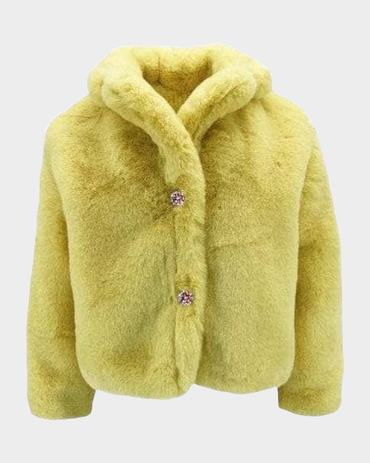 LOLA + THE BOYS GIRL'S LITTLE MISS SUNSHINE FAUX FUR JACKET 